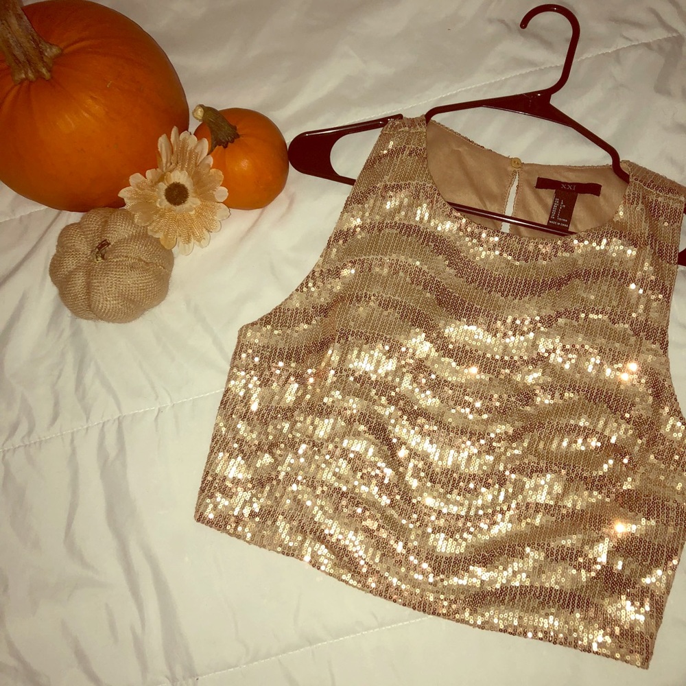Gold Sequins Top